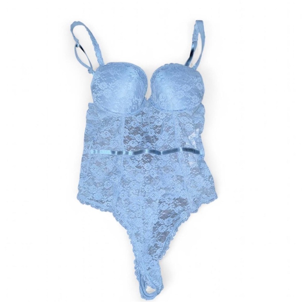 Forever 21 Light Blue Lace Bodysuit